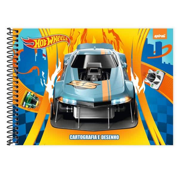Caderno Cartografia e Desenho Capa Dura 48 Folhas, Hot Wheels, 2645487, Spiral Hw - PT 1 UN Caderno Cartografia e Desenho Capa Dura 48 Folhas, Hot Wheels, 2645487, Spiral Hw - PT 1 UN