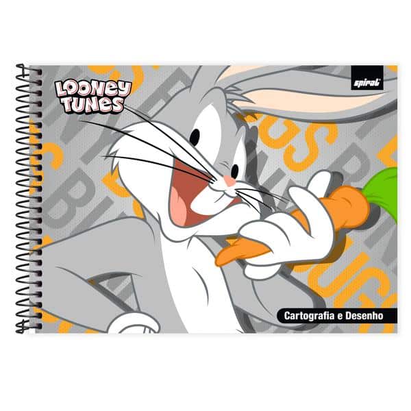 Caderno Cartografia e Desenho Capa Dura 48 Folhas, Looney Tunes, Pernalonga, 2645494, Spiral Lt - PT 1 UN Caderno Cartografia e Desenho Capa Dura 48 Folhas, Looney Tunes, Pernalonga, 2645494, Spiral Lt - PT 1 UN