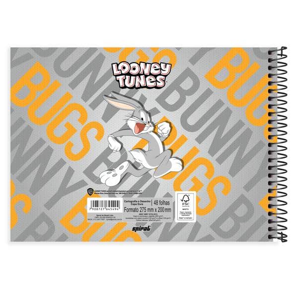 Caderno Cartografia e Desenho Capa Dura 48 Folhas, Looney Tunes, Pernalonga, 2645494, Spiral Lt - PT 1 UN Caderno Cartografia e Desenho Capa Dura 48 Folhas, Looney Tunes, Pernalonga, 2645494, Spiral Lt - PT 1 UN