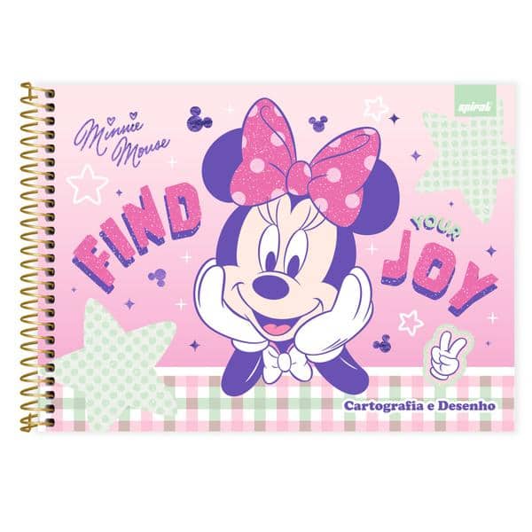 Caderno cartografia capa dura 48fl Minnie Cla 2645524 Spiral Mn PT 1 UN