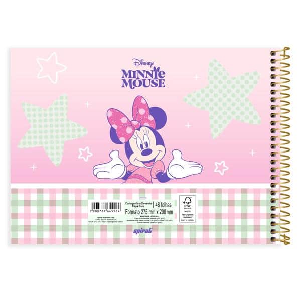 Caderno cartografia capa dura 48fl Minnie Cla 2645524 Spiral Mn PT 1 UN