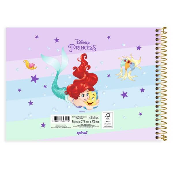 Caderno Cartografia e Desenho Capa Dura 48 Folhas, Princesas, 2643124, Spiral Pn - PT 1 UN Caderno Cartografia e Desenho Capa Dura 48 Folhas, Princesas, 2643124, Spiral Pn - PT 1 UN