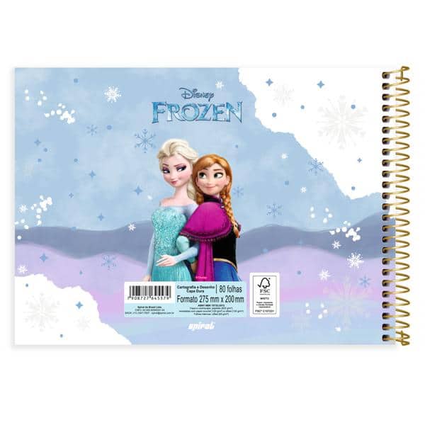 Caderno de cartografia e desenho, Capa dura, 80 folhas, Frozen, 2645579, Spiral Frz - PT 1 UN