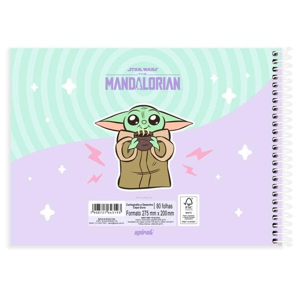 derno de cartografia e desenho, Capa dura, 80 folhas, Grogu, 2643193, Spiral Gro - PT 1 UN