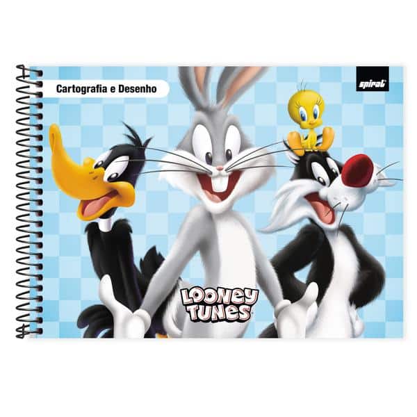 Caderno cartografia capa dura 80fls L. Tunes 2640901 Spiral Lt PT 1 UN Caderno cartografia capa dura 80fls L. Tunes 2640901 Spiral Lt PT 1 UN