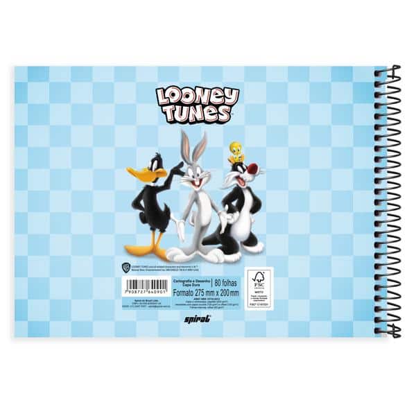 Caderno cartografia capa dura 80fls L. Tunes 2640901 Spiral Lt PT 1 UN Caderno cartografia capa dura 80fls L. Tunes 2640901 Spiral Lt PT 1 UN