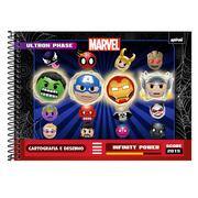 Caderno de cartografia e desenho, Capa dura, 80 folhas, Marvel Emoji, 2640925, Spiral Mve - PT 1 UN