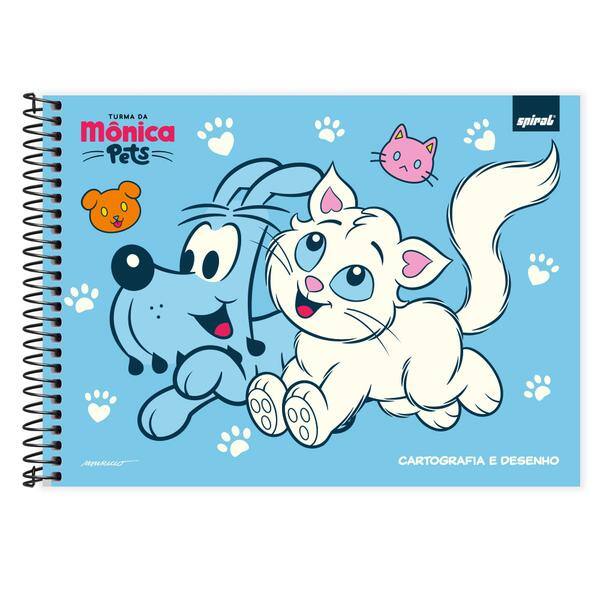 Caderno cartografia capa dura 80fls Môn Pets 2641021 Spiral Tdp PT 1 UN