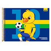 Caderno de cartografia e desenho, Capa dura, 48 folhas, CBF Canarinho, 2647252, Spiral CBF - PT 1 UN