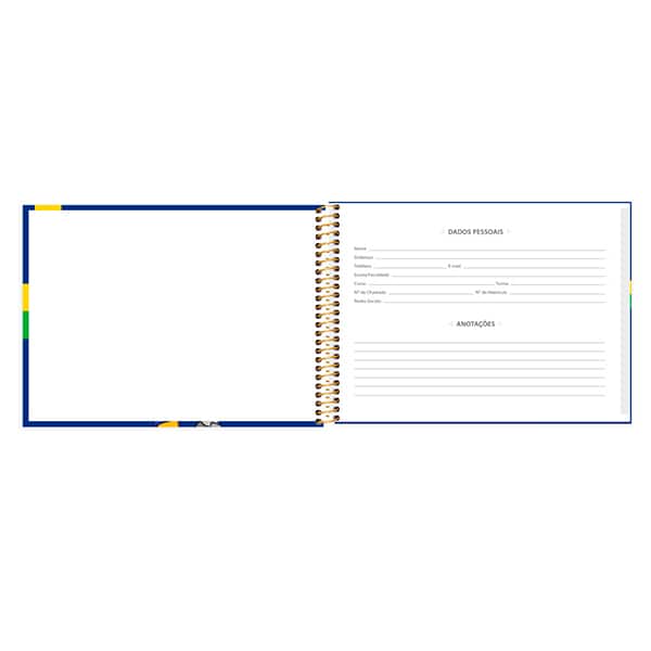 Caderno de cartografia e desenho, Capa dura, 48 folhas, CBF Canarinho, 2647252, Spiral CBF - PT 1 UN