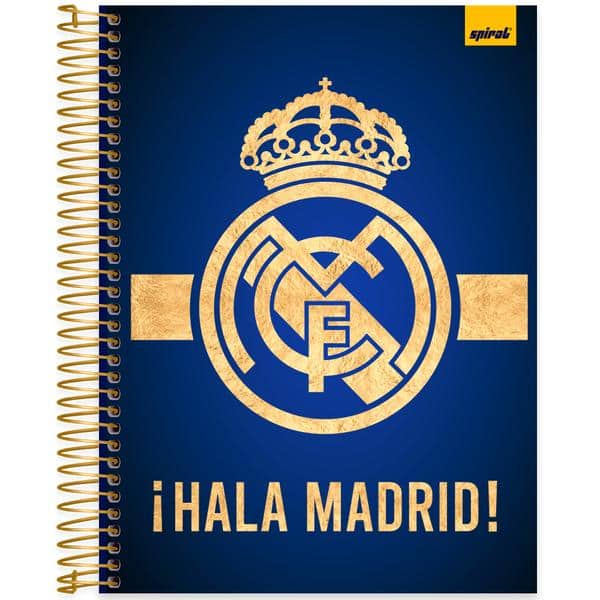 Caderno Universitário Capa Dura, 20x1, 320 Folhas, Real Madrid, 2649683, Spiral Rea - PT 1 UN
