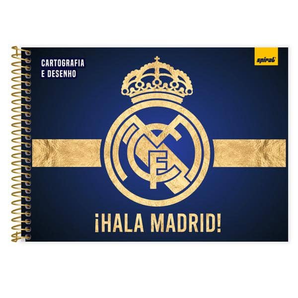 Caderno Cartografia e Desenho Capa Dura 80 Folhas, Real Madrid, 2649713, Spiral Rea - PT 1 UN Caderno Cartografia e Desenho Capa Dura 80 Folhas, Real Madrid, 2649713, Spiral Rea - PT 1 UN
