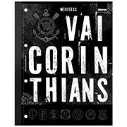 Caderno Universitário Wireless com Folhas Coladas, 1x1, 80 Folhas, Corinthians, 2754526, Spiral Sccp - PT 1 UN
