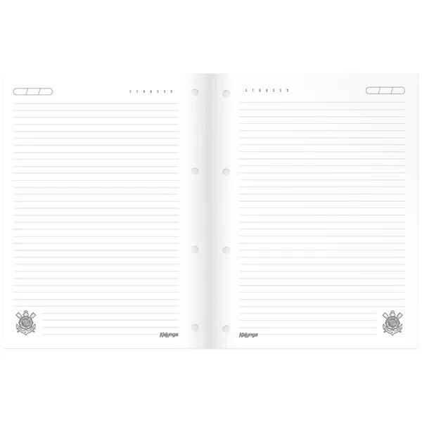 Caderno Universitário Wireless com Folhas Coladas, 1x1, 80 Folhas, Corinthians, 2754526, Spiral Sccp - PT 1 UN