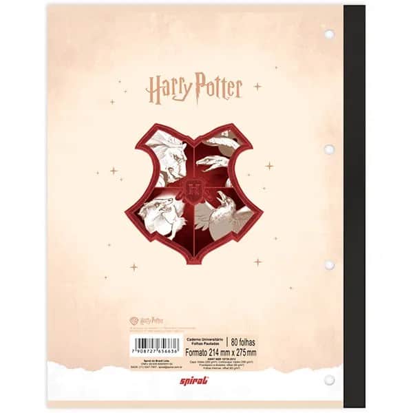 Caderno Universitário Wireless com Folhas Coladas 1x1, 80 Folhas, Harry Potter, 2756636 Spiral Hpt - PT 1 UN Caderno Universitário Wireless com Folhas Coladas 1x1, 80 Folhas, Harry Potter, 2756636 Spiral Hpt - PT 1 UN
