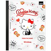 Caderno Universitário Wireless com Folhas Coladas 1x1, 80 Folhas, Hello Kitty, 2756568, Spiral Hki - PT 1 UN