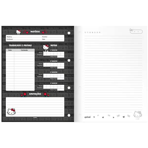 Caderno Universitário Wireless com Folhas Coladas 1x1, 80 Folhas, Hello Kitty, 2756568, Spiral Hki - PT 1 UN Caderno Universitário Wireless com Folhas Coladas 1x1, 80 Folhas, Hello Kitty, 2756568, Spiral Hki - PT 1 UN