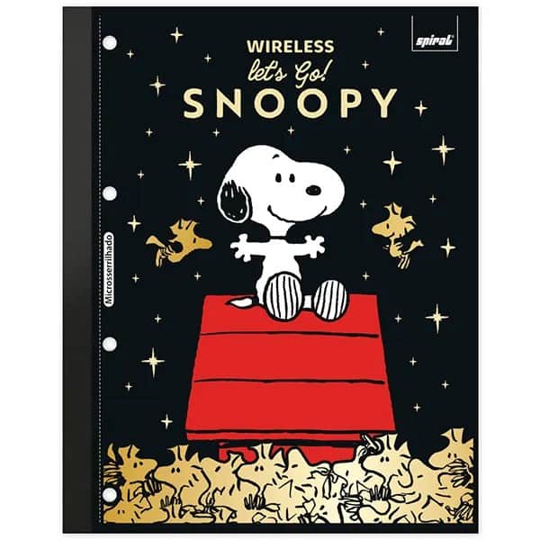 Caderno Universitário Wireless com Folhas Coladas, 1x1, 80 Folhas, Snoopy, 2753819, Spiral Sno - PT 1 UN Caderno Universitário Wireless com Folhas Coladas, 1x1, 80 Folhas, Snoopy, 2753819, Spiral Sno - PT 1 UN