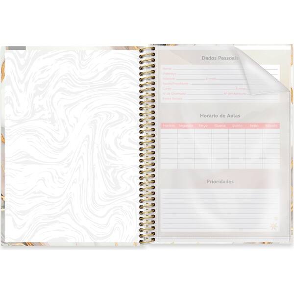 Caderno Universitário Capa Dura, 1 x 1, 80 Folhas, Marmo, 2752652, Spiral Mrm - PT 1 UN