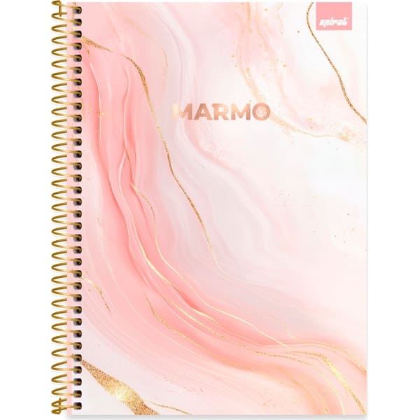 Caderno Universitário Capa Dura, 1 x 1, 80 Folhas, Marmo, 2752669, Spiral Mrm - PT 1 UN