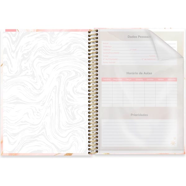 Caderno Universitário Capa Dura, 1 x 1, 80 Folhas, Marmo, 2752669, Spiral Mrm - PT 1 UN