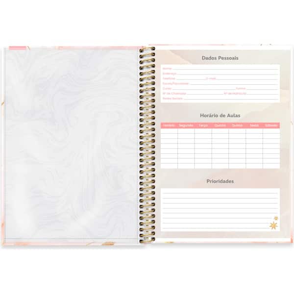 Caderno Universitário Capa Dura, 1 x 1, 80 Folhas, Marmo, 2752669, Spiral Mrm - PT 1 UN