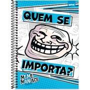 Caderno Universitário Capa Dura, 1 x 1, 80 Folhas, Meme Maniacs, 2756810, Spiral Mm - PT 1 UN