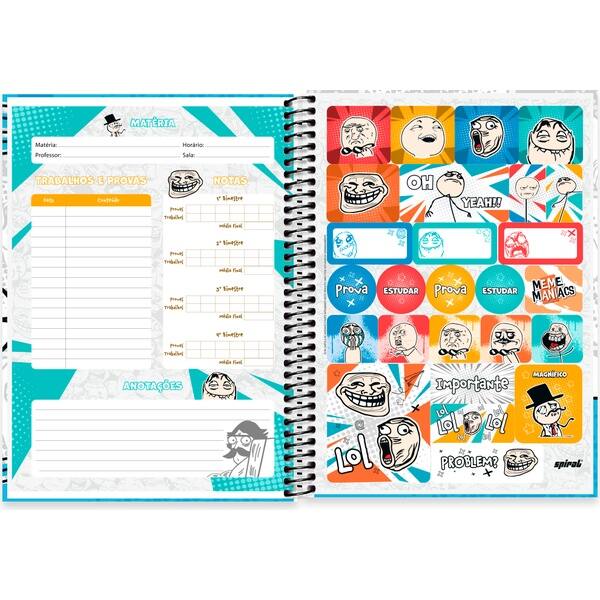 Caderno Universitário Capa Dura, 1 x 1, 80 Folhas, Meme Maniacs, 2756810, Spiral Mm - PT 1 UN Caderno Universitário Capa Dura, 1 x 1, 80 Folhas, Meme Maniacs, 2756810, Spiral Mm - PT 1 UN