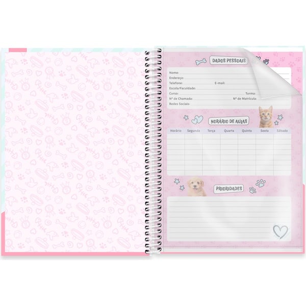 Caderno univ.capa dura 1x1 80fls My Pet 2752690 Spiral Pet PT 1 UN