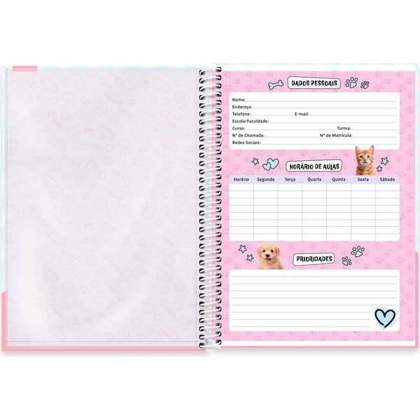 Caderno univ.capa dura 1x1 80fls My Pet 2752690 Spiral Pet PT 1 UN