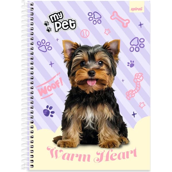 Caderno univ.capa dura 1x1 80fls My Pet 2752706 Spiral Pet PT 1 UN