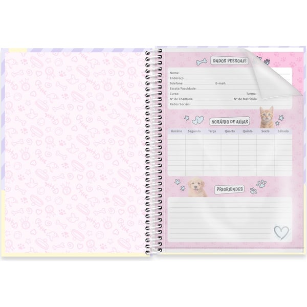 Caderno univ.capa dura 1x1 80fls My Pet 2752706 Spiral Pet PT 1 UN