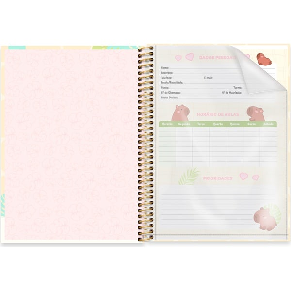 Caderno Universitário Capa Dura, 1 x 1, 80 Folhas, Capivaras, 2752805, Spiral Ten - PT 1 UN Caderno Universitário Capa Dura, 1 x 1, 80 Folhas, Capivaras, 2752805, Spiral Ten - PT 1 UN