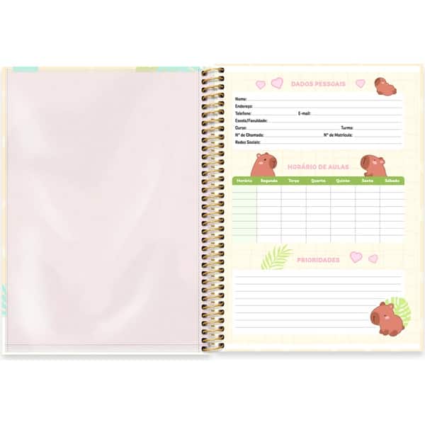 Caderno Universitário Capa Dura, 1 x 1, 80 Folhas, Capivaras, 2752805, Spiral Ten - PT 1 UN Caderno Universitário Capa Dura, 1 x 1, 80 Folhas, Capivaras, 2752805, Spiral Ten - PT 1 UN