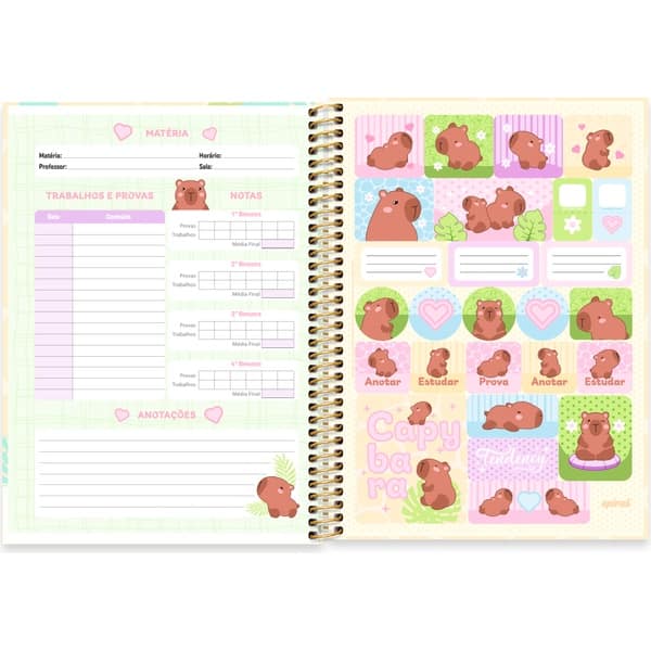 Caderno Universitário Capa Dura, 1 x 1, 80 Folhas, Capivaras, 2752805, Spiral Ten - PT 1 UN Caderno Universitário Capa Dura, 1 x 1, 80 Folhas, Capivaras, 2752805, Spiral Ten - PT 1 UN