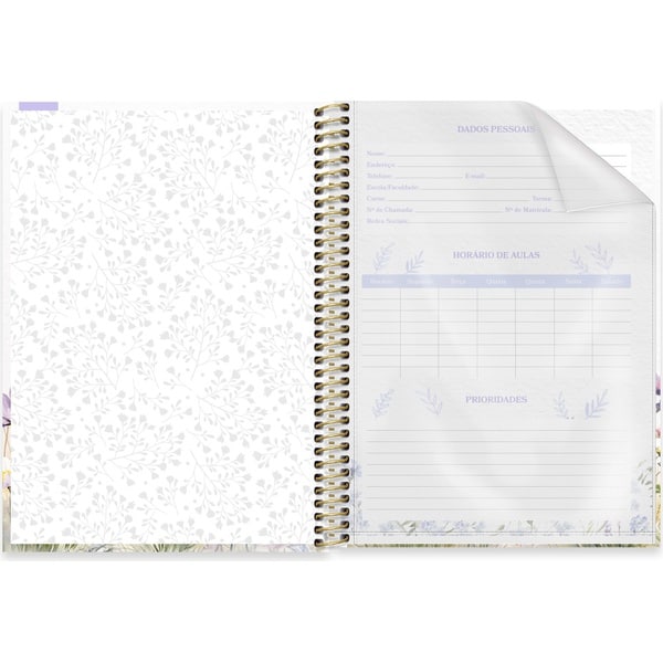 Caderno Universitário Capa Dura, 1x1, 80 folhas, Femmina, 2754069, Spiral Fem - PT 1 UN