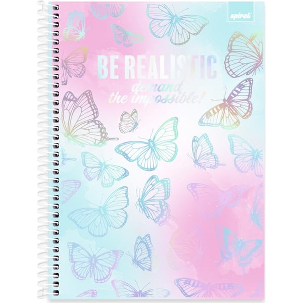 Caderno Universitário Capa Dura, 1 x 1, 80 Folhas, Flutter, 2756698, Spiral Flu - PT 1 UN