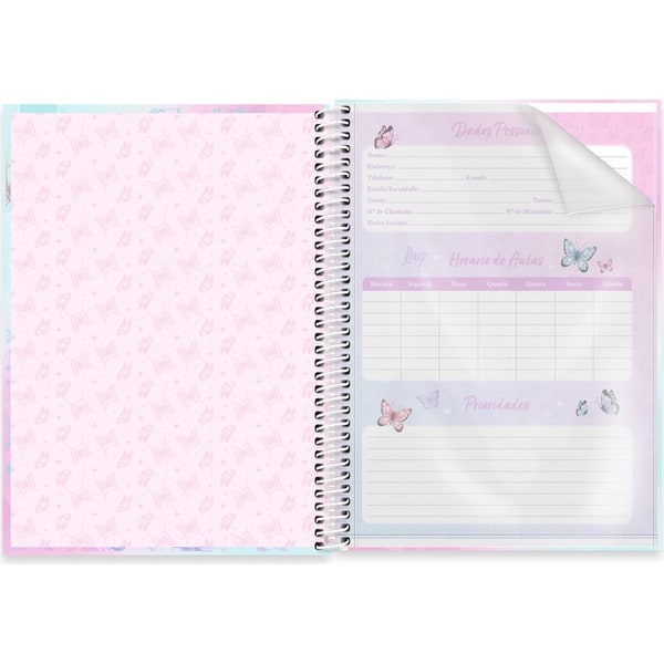 Caderno Universitário Capa Dura, 1 x 1, 80 Folhas, Flutter, 2756698, Spiral Flu - PT 1 UN