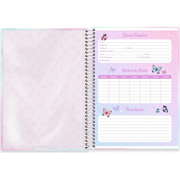 Caderno Universitário Capa Dura, 1 x 1, 80 Folhas, Flutter, 2756698, Spiral Flu - PT 1 UN