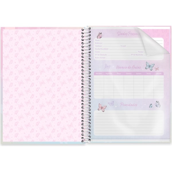 Caderno Universitário Capa Dura, 1x 1, 80 Folhas, Flutter, 2756704, Spiral Flu - PT 1 UN