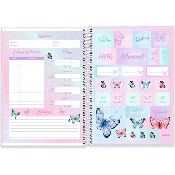Caderno Universitário Capa Dura, 1x 1, 80 Folhas, Flutter, 2756704, Spiral Flu - PT 1 UN