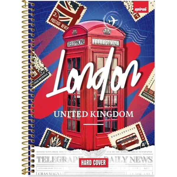 Caderno Universitário, Capa Dura, 1 x 1, 80 Folhas, Hard Cover, Londres, 2756711, Spiral Har - PT 1 UN Caderno Universitário, Capa Dura, 1 x 1, 80 Folhas, Hard Cover, Londres, 2756711, Spiral Har - PT 1 UN
