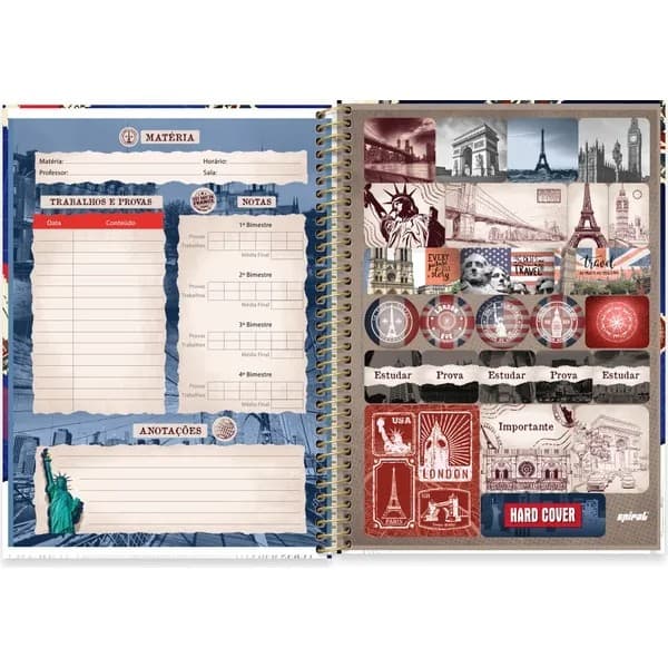 Caderno Universitário, Capa Dura, 1 x 1, 80 Folhas, Hard Cover, Londres, 2756711, Spiral Har - PT 1 UN Caderno Universitário, Capa Dura, 1 x 1, 80 Folhas, Hard Cover, Londres, 2756711, Spiral Har - PT 1 UN
