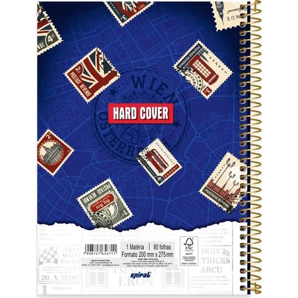 Caderno Universitário, Capa Dura, 1 x 1, 80 Folhas, Hard Cover, Londres, 2756711, Spiral Har - PT 1 UN Caderno Universitário, Capa Dura, 1 x 1, 80 Folhas, Hard Cover, Londres, 2756711, Spiral Har - PT 1 UN