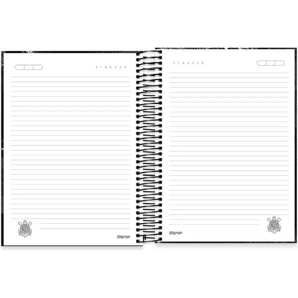 Caderno Universitário Capa Dura, 15x1, 240 folhas, Vai Corinthians, 2754175, Spiral Sccp - PT 1 UN