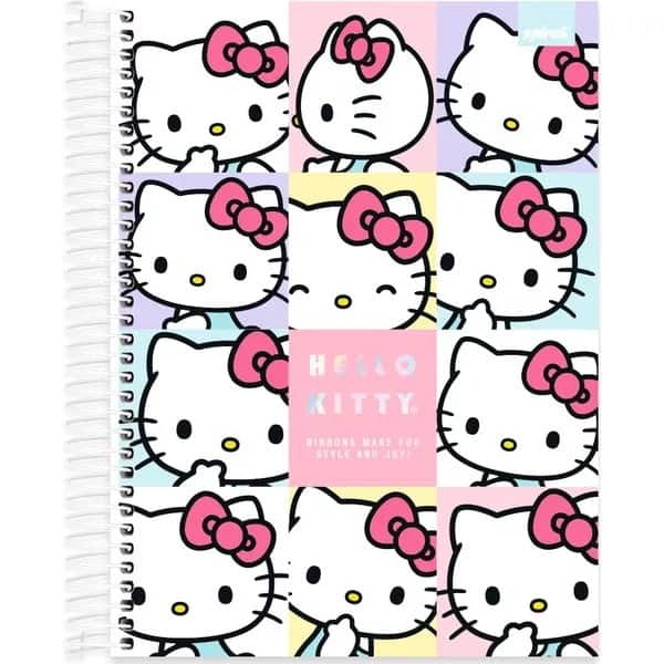 Caderno Universitário Capa Dura, 15x1, 240 folhas, Hello Kitty, 2756452,Spiral Hki - PT 1 UN