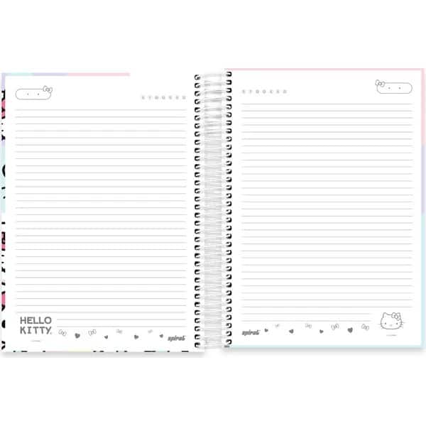 Caderno Universitário Capa Dura, 15x1, 240 folhas, Hello Kitty, 2756452,Spiral Hki - PT 1 UN