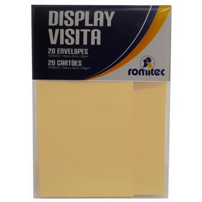 Envelope visita 115x80 berilo + cartão branco 4448R Romitec CX 20 UN