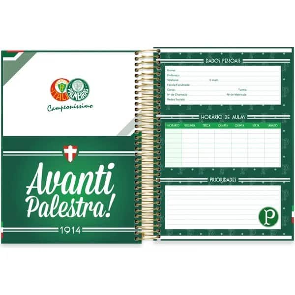 Caderno Universitário, Capa Dura, 10x1, 160 Folhas, Palmeiras, 2765911, Spiral Pal - PT 1 UN Caderno Universitário, Capa Dura, 10x1, 160 Folhas, Palmeiras, 2765911, Spiral Pal - PT 1 UN