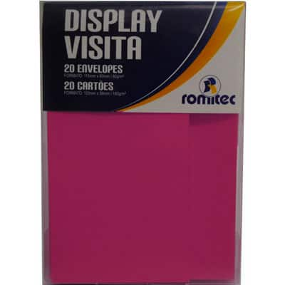 Envelope visita 115x80 pink + cartão branco 3037R Romitec CX 20 UN